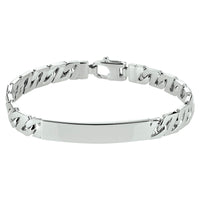 vDam Graveerarmband Gourmette Plaat 8 Mm Zilver Gerhodineerd 1330180