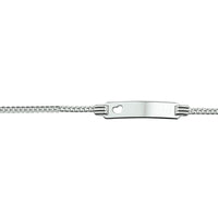 vDam Graveerarmband Hart Gourmette Plaat 4,8 Mm Zilver Gerhodineerd 1329657