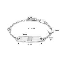 vDam Graveerarmband Hart Plaat 4,0 Mm Zilver Gerhodineerd 1329cm9cm38  9cm