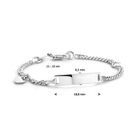 vDam Graveerarmband Hart Plaat 4,2 Mm Zilver Gerhodineerd 1329663  11cm