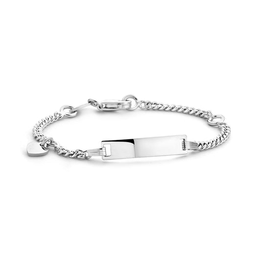 vDam Graveerarmband Hart Plaat 4,2 Mm Zilver Gerhodineerd 1338215