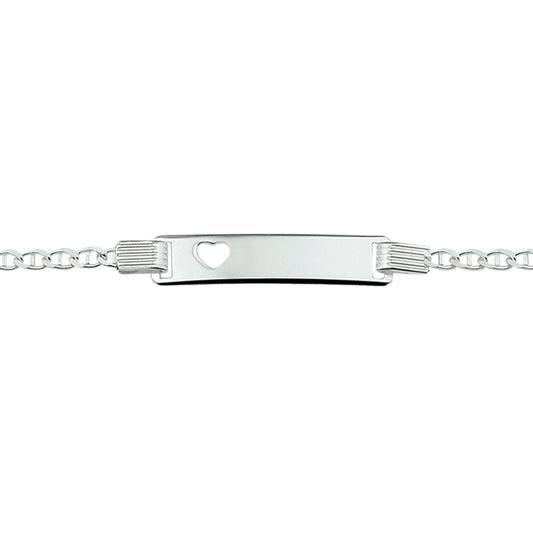 vDam Graveerarmband Hart Plaat 6 Mm 16-18 Cm Zilver Gerhodineerd 1329832