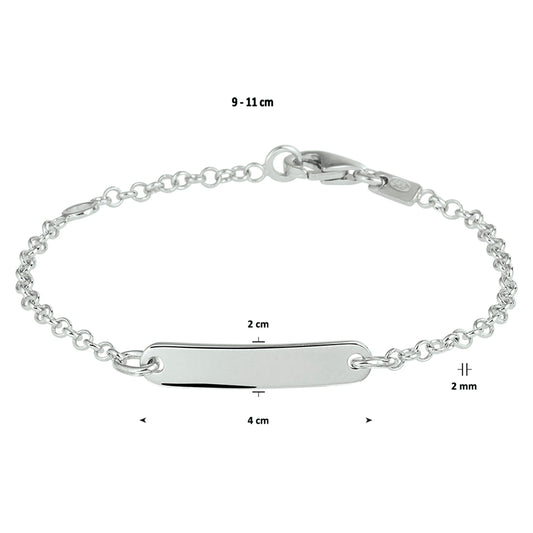 vDam Graveerarmband Jasseron Plaat 4,0 Mm Zilver Gerhodineerd 1329cm558  9cm