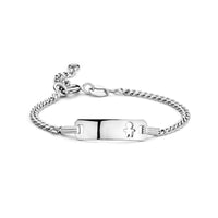 vDam Graveerarmband Jongen Gourmette Plaat 5,5 Mm Zilver Gerhodineerd 1335564