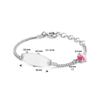 vDam Graveerarmband Lieveheersbeestje Plaat 6,5 Mm 11cm + 2 Cm Zilver Gerhodineerd 1336393  11cm
