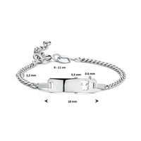 vDam Graveerarmband Meisje Gourmette Plaat 5,5 Mm Zilver Gerhodineerd 1335565  9cm