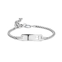 vDam Graveerarmband Meisje Gourmette Plaat 5,5 Mm Zilver Gerhodineerd 1335565