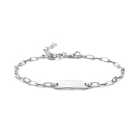 vDam Graveerarmband Paperclip Platte Buis Plaat 5,0 Mm 16 + 2 Cm Zilver Gerhodineerd 1335179