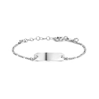 vDam Graveerarmband Plaat 5,0 Mm 16 + 2 Cm Zilver Gerhodineerd 1335177