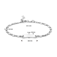 vDam Graveerarmband Plaat 5,0 Mm 16cm + 2 Cm Zilver Gerhodineerd 1335182  16cm