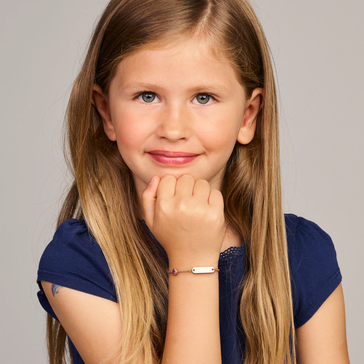 vDam Graveerarmband Plaat 5,0 Mm Met Geboortesteen 11cm + 2 Cm Zilver Gerhodineerd 1338657  11cm