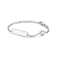 vDam Graveerarmband Plaat 5,0 Mm Met Geboortesteen 11 + 2 Cm Zilver Gerhodineerd 1338659