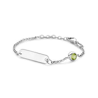 vDam Graveerarmband Plaat 5,0 Mm Met Geboortesteen 11 + 2 Cm Zilver Gerhodineerd 1338663