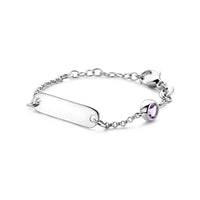 vDam Graveerarmband Plaat 5,0 Mm Met Geboortesteen 9 + 2 Cm Zilver Gerhodineerd 1338648