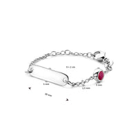 vDam Graveerarmband Plaat 5,0 Mm Met Geboortesteen 9cm + 2 Cm Zilver Gerhodineerd 1338649cm  9cm