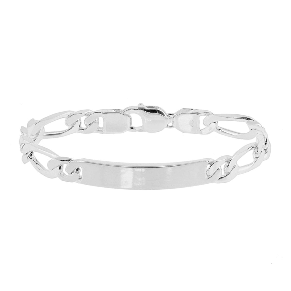 vDam Graveerarmband Plaat 8 Mm 21 Cm Zilver Gerhodineerd 1326813