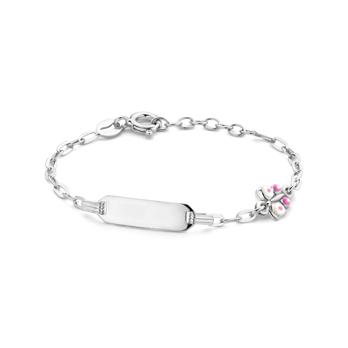 vDam Graveerarmband Vlinder Plaat 5,0 Mm 11 + 2 Cm Zilver Gerhodineerd 1336379