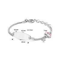 vDam Graveerarmband Vlinder Plaat 6,5 Mm 11cm + 2 Cm Zilver Gerhodineerd 1336371  11cm