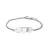 vDam Graveerarmband Zirkonia Plaat 5,0 Mm 11 - 13 Cm Zilver Gerhodineerd 1329671