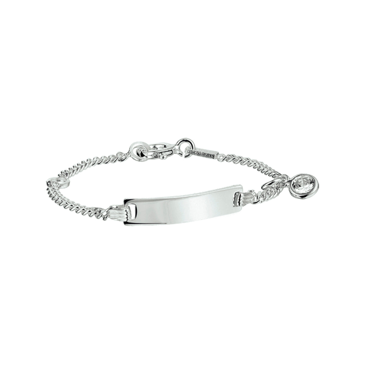 vDam Graveerarmband Zirkonia 11 - 13 Cm Zilver Gerhodineerd 1327379