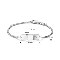 vDam Graveerarmband Zirkonia Plaat 5,0 Mm 11cm - 13 Cm Zilver Gerhodineerd 1329671  11cm