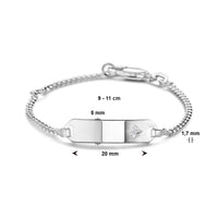 vDam Graveerarmband Zirkonia Plaat 5,0 Mm 9cm - 11 Cm Zilver Gerhodineerd 1329cm672  9cm