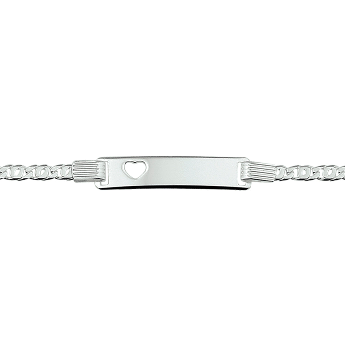 vDam Graveerarmbanden Hart Plaat 6 Mm 16-18 Cm Zilver Gerhodineerd 1329834
