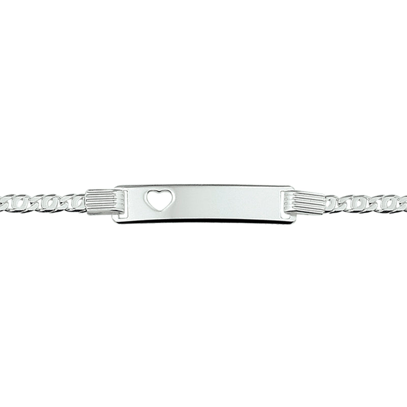 vDam Graveerarmbanden Hart Plaat 6 Mm 16-18 Cm Zilver Gerhodineerd 1329834