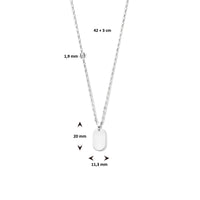 vDam Graveercollier 42cm + 3 Cm Zilver Gerhodineerd 133542cm5  42cm