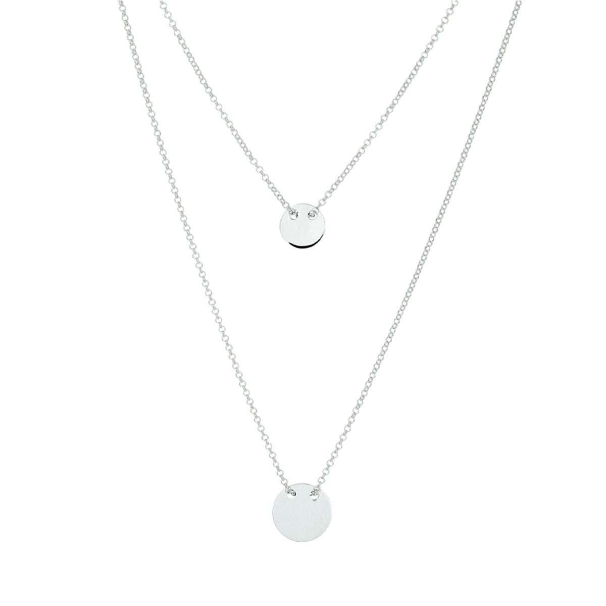 vDam Graveercollier Rondjes 42 + 3 Cm Zilver Gerhodineerd 1328732