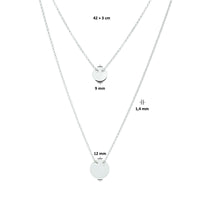 vDam Graveercollier Rondjes 42 + 3 Cm Zilver Gerhodineerd 1328732  45cm