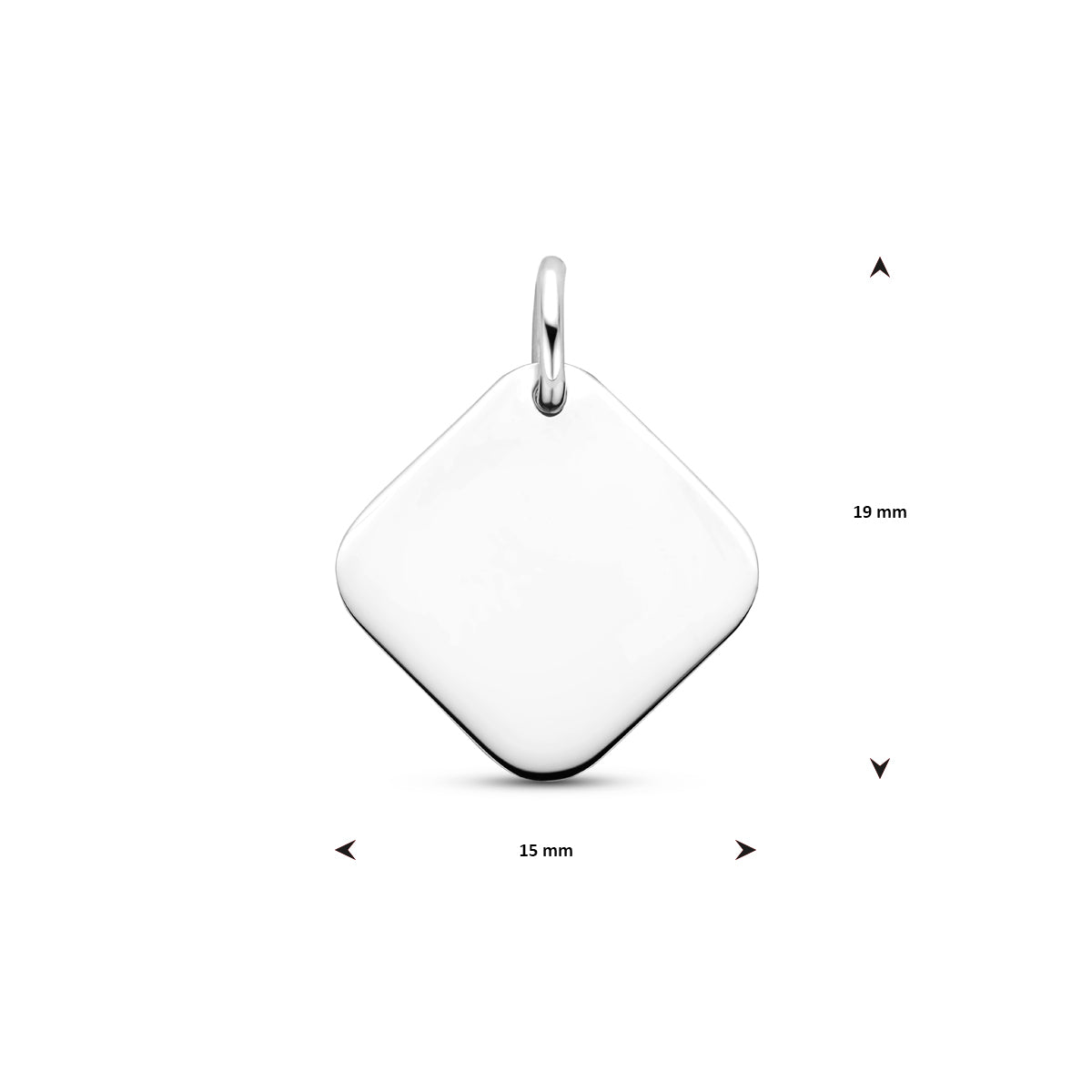 vDam Graveerhanger 15 Mm Zilver Gerhodineerd 1340756