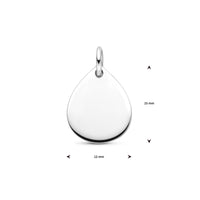 vDam Graveerhanger Druppel 15 Mm Zilver Gerhodineerd 1340754