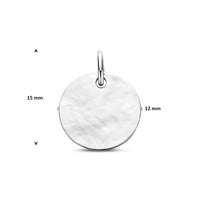 vDam Graveerhanger Gehamerd 15 Mm Zilver Gerhodineerd 1341984