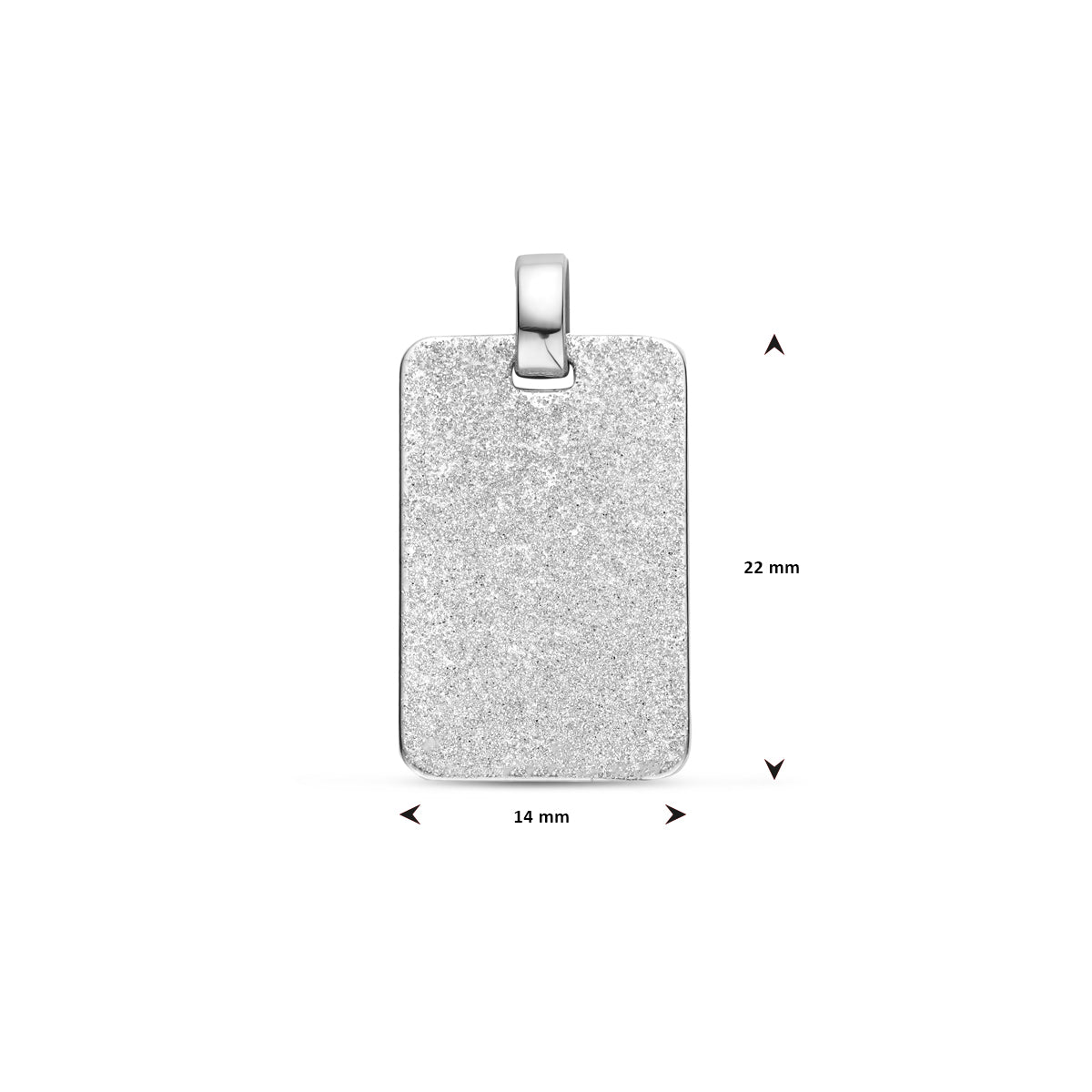 vDam Graveerhanger Glitter Gediamanteerd 22 Mm Zilver Gerhodineerd 1340352