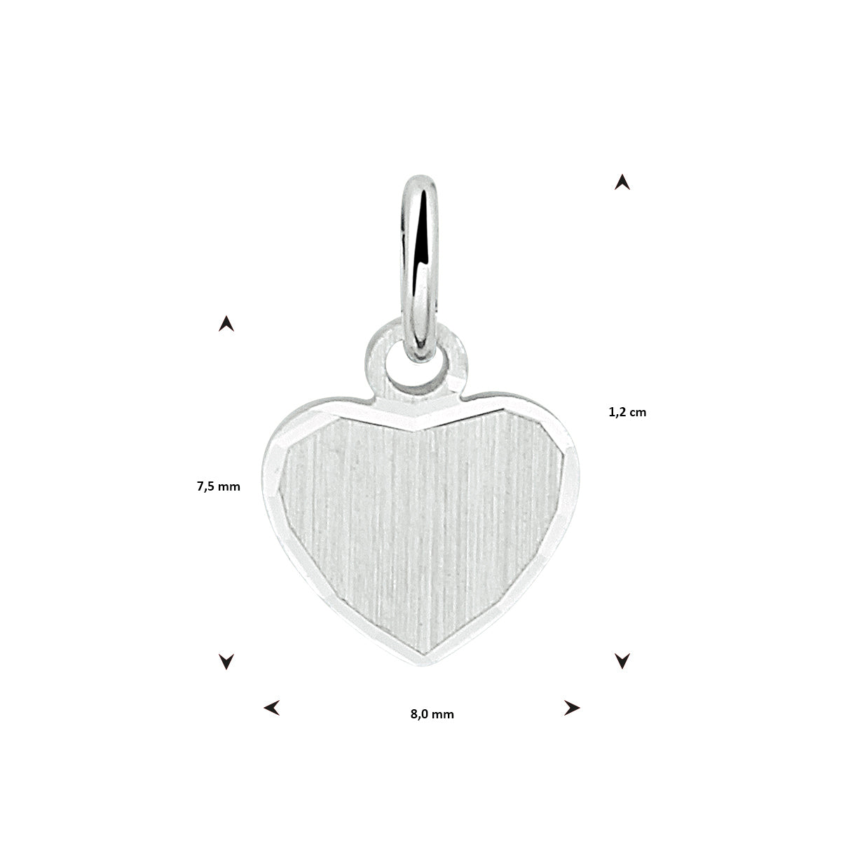 vDam Graveerhanger Hart Gediamanteerd Zilver Gerhodineerd 1333349