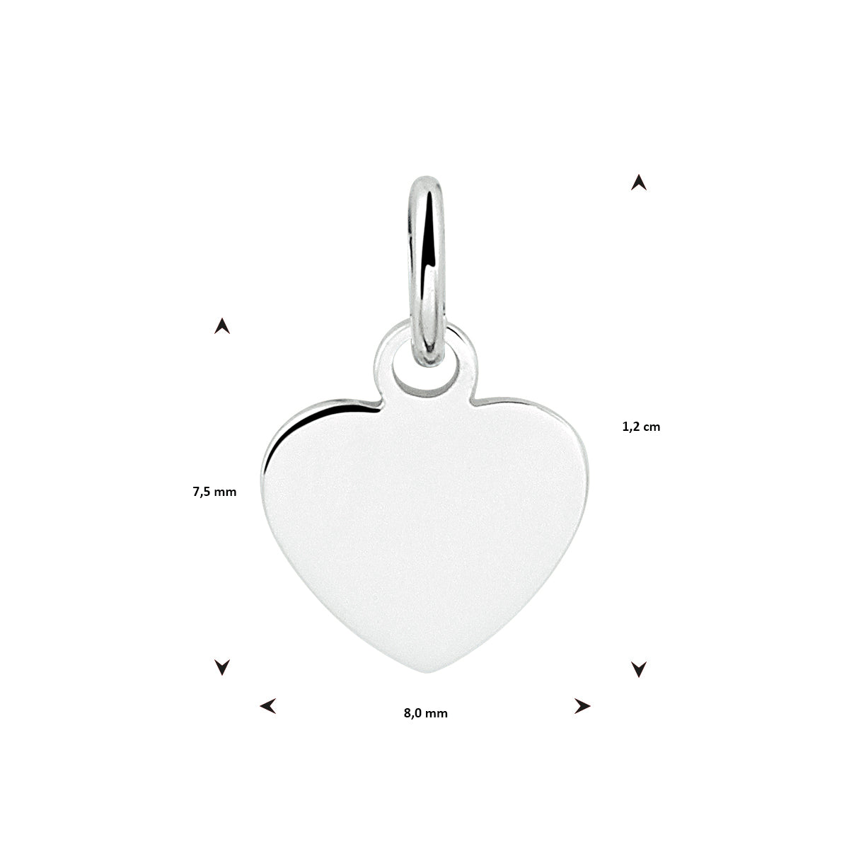 vDam Graveerhanger Hart Zilver Gerhodineerd 1333348