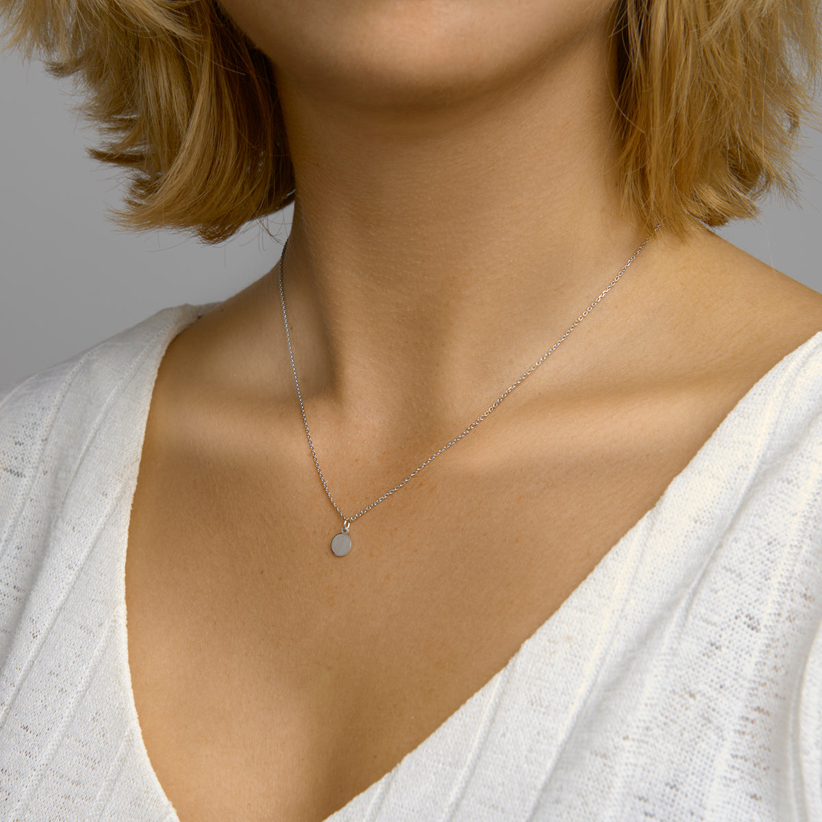 vDam Graveerhanger Rond Gediamanteerd Zilver Gerhodineerd 1333355