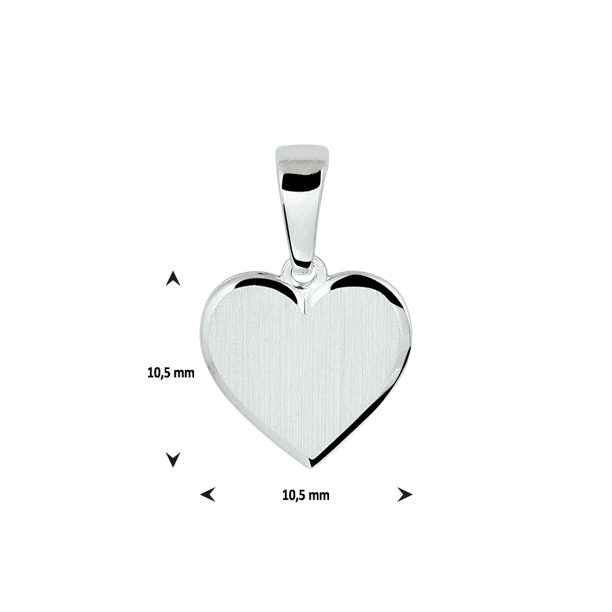 vDam Graveerhartje Poli/mat Zilver Gerhodineerd 1328139