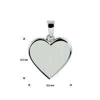 vDam Graveerhartje Poli/mat Zilver Gerhodineerd 1328141