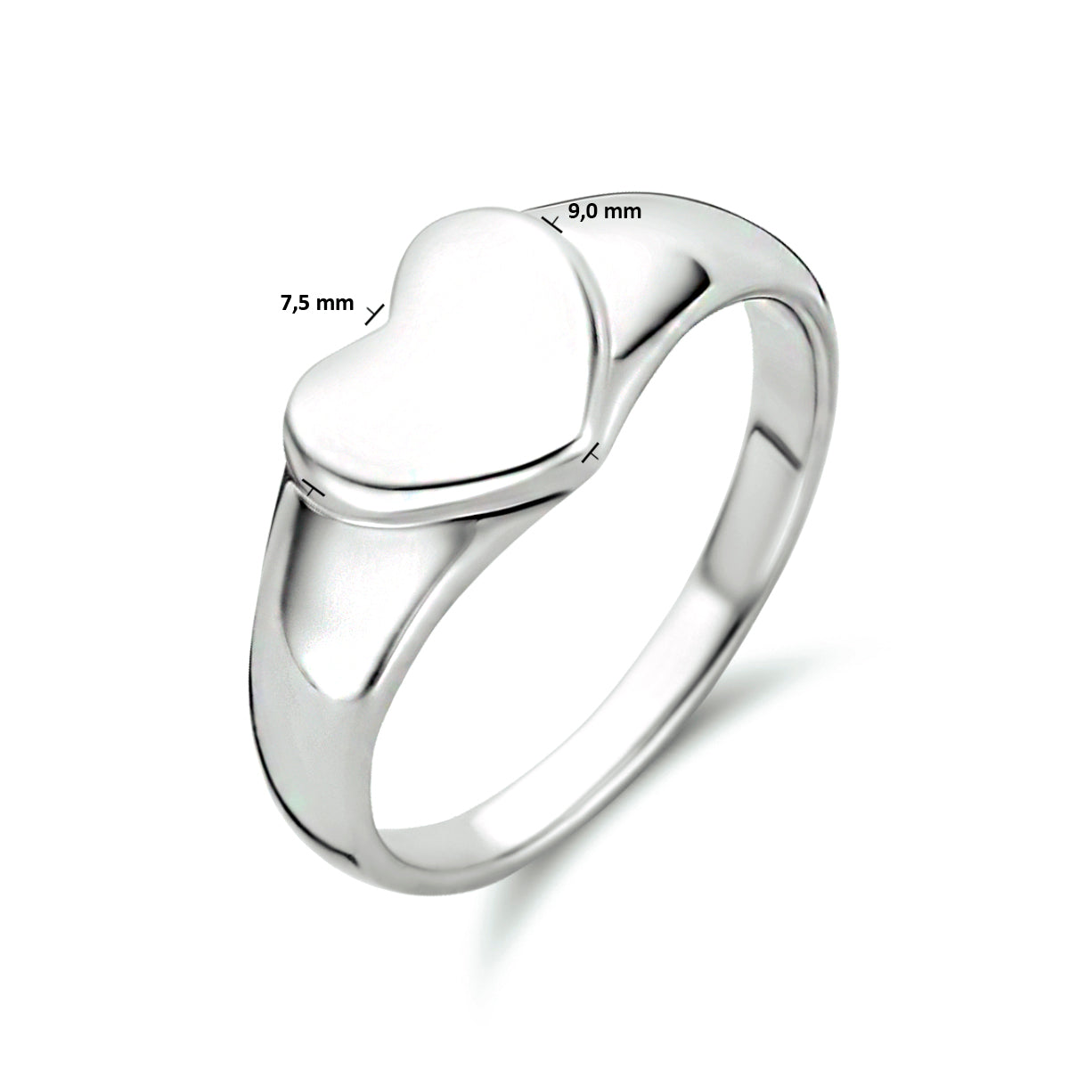 vDam Graveerring Hart Zilver Gerhodineerd 1334277 Maat 17¾
