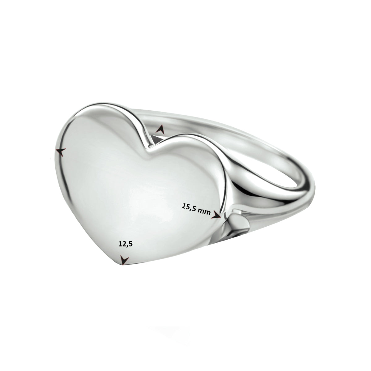 vDam Graveerring Hart Zilver Gerhodineerd 1334527 Maat 16