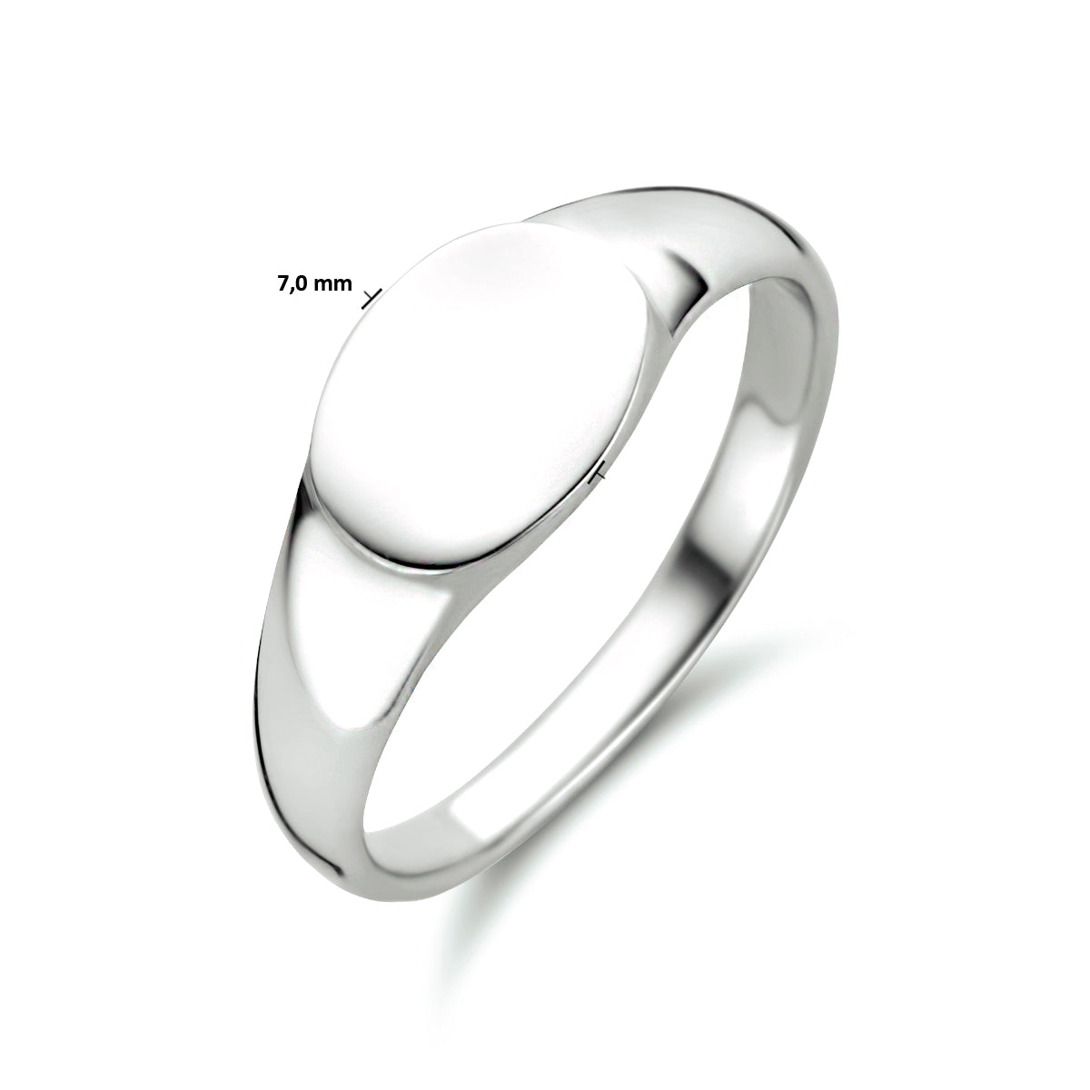 vDam Graveerring Ovaal Zilver Gerhodineerd 1334257 Maat 17¾