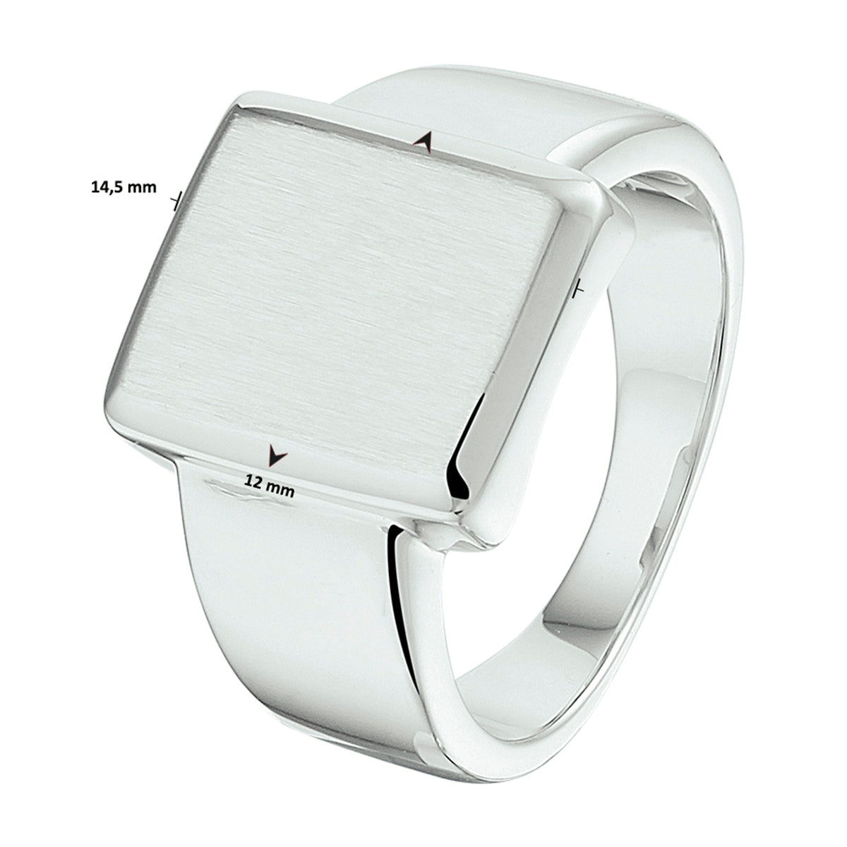 vDam Graveerring Poli/mat Zilver Gerhodineerd 1332588 Maat 20