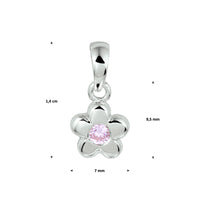 vDam Hanger Bloem Roze Zirkonia Zilver Gerhodineerd 1328568