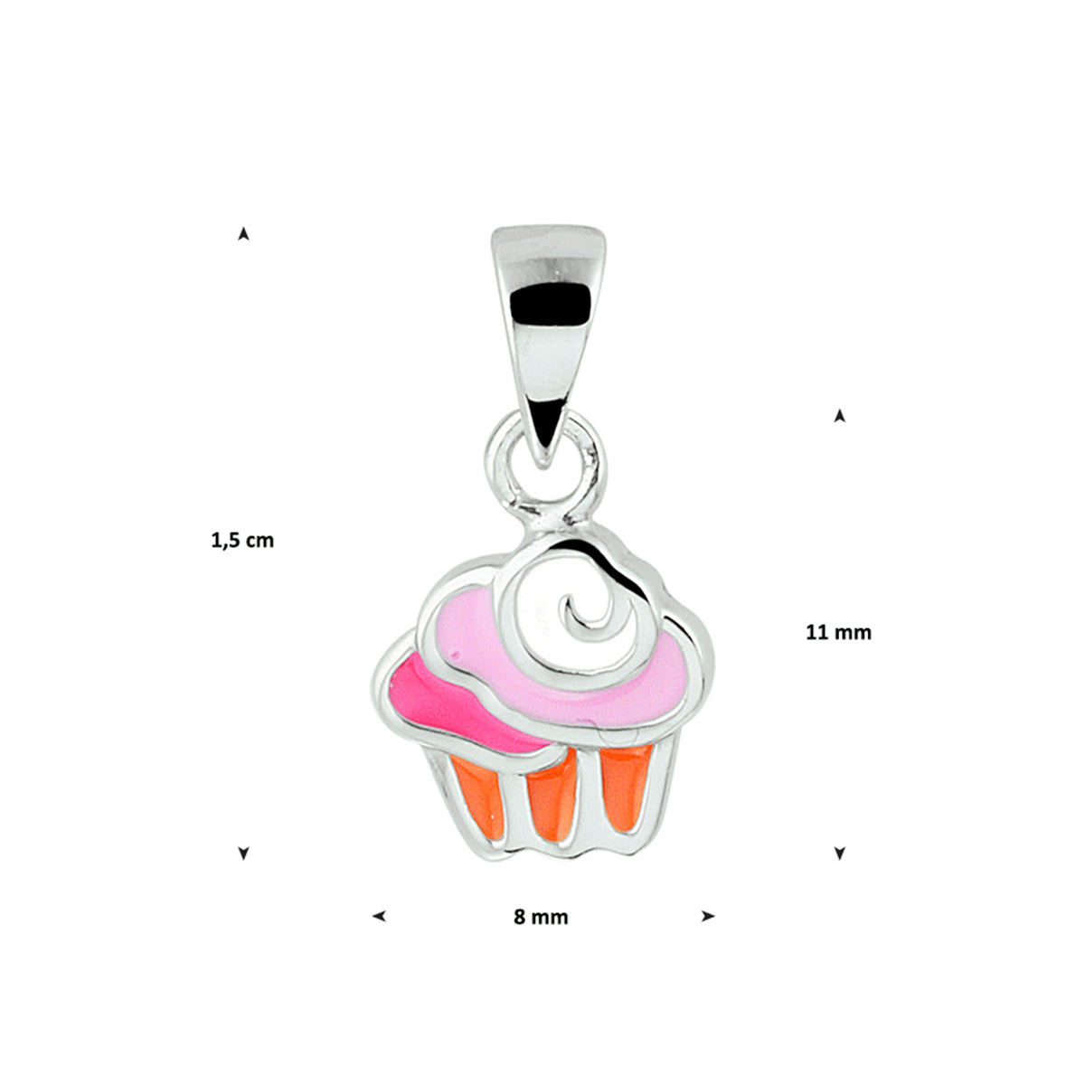 vDam Hanger Cupcake Zilver Gerhodineerd 1329210