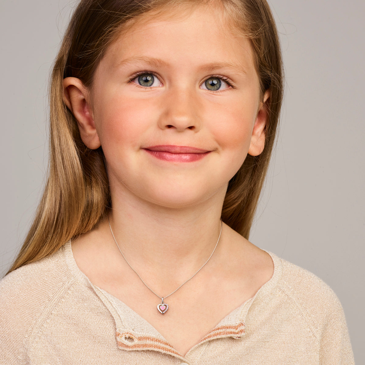 vDam Hanger Emaille Hart Zirkonia 11,5 Mm Zilver Gerhodineerd 1341272