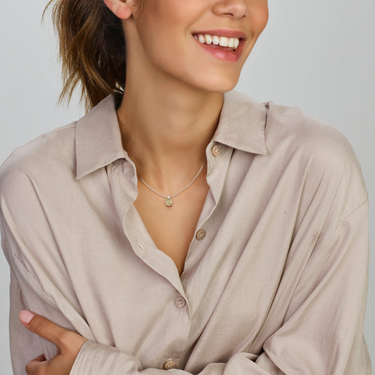 vDam Hanger Groen Amethist En Zirkonia 13 Mm Zilver Gerhodineerd 1340321