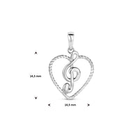 vDam Hanger Hart En Muzieknoot Zilver Gerhodineerd 1336625