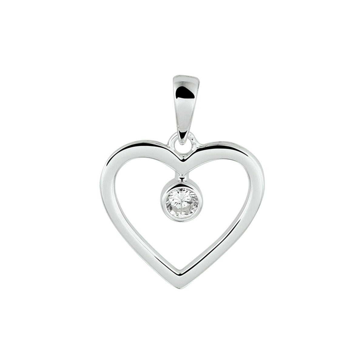 vDam Hanger Hart Zirkonia Zilver Gerhodineerd 1332744